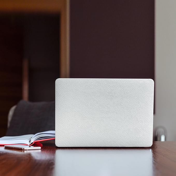 Funut for MacBook Air 13 inch Case 2022 2021 2020 2019 2018 Release A2337 M1 A2179 A1932 Touch ID, Luxury Snake PU Leather Scratch & Shockproof Hard Shell Case & Keyboard Cover,Snake White