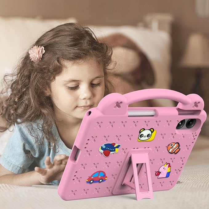 AKABEILA Compatible with Apple iPad Pro 12.9(2018/2020/2021/2022)/Air 13(2026) M4(2025) M3(2024)/Pro 13(2025) M5(2024) Tablet Case, Protective Cases with Shoulder Strap & Stand Handle & Pen Tray Pink