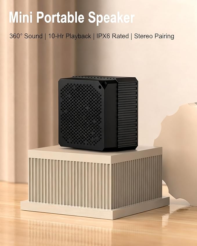 Portable Bluetooth Speakers, IPX6 Waterproof Wireless Outdoor Small Speaker with 24H Playtime, HD Stereo Bass, Bluetooth 5.3, Electronics for Home, Shower, Outdoors, Travel