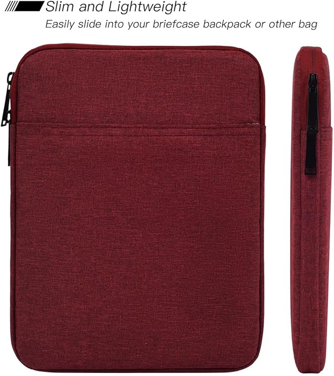 Tablet Sleeve Bag for 2025 11 inch iPad A16, 11 inch iPad Air M3 M4/ 10.9 inch iPad 10th/ Pro 11 M4, Galaxy Tab A8 10.5" Case Pouch, Fit Apple Smart Keyboard, Wine Red