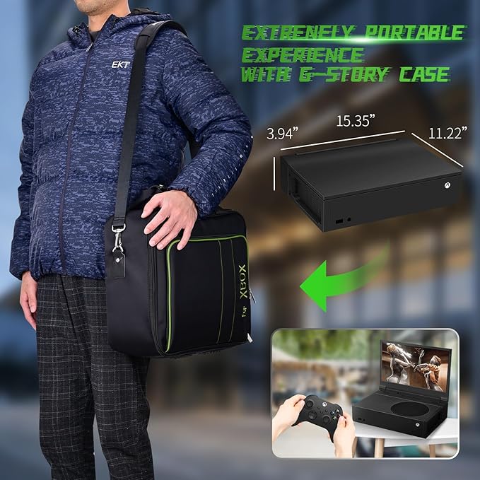 G-STORY 14‘’ Portable Monitor for Xbox Series S – 1TB SSD Black, 1080P Portable Gaming Monitor IPS Screen for Xbox Series S（not Included） with Two HDMI, HDR, Freesync, Game Mode, Travel Display