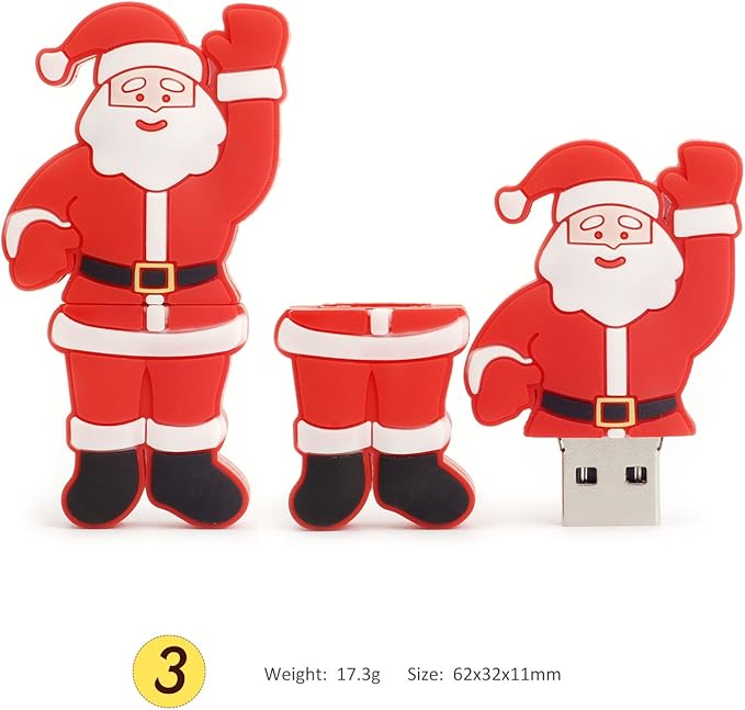 USB Flash Drive Christmas Thanksgiving Gifts Thumb Drive Santa Claus, Christmas Tree, Elk(Pack of 5 32GB)