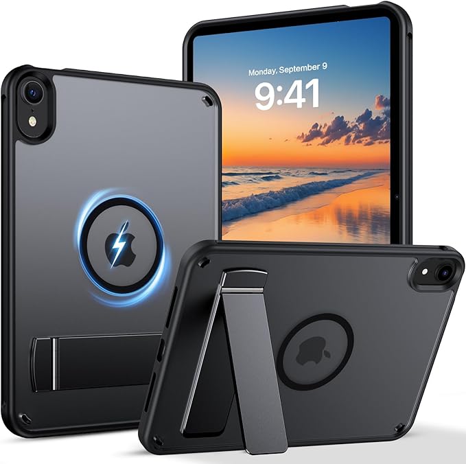 BENTOBEN Case for iPad mini 7 2024 A17 Pro/iPad mini 6 2021, Magnetic iPad mini 7th/6th Gen Case with Stand, Translucent Matte Shockproof Protective Tablet Cover for iPad mini 7/mini 6 8.3'', Black