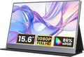kksmart Portable Monitor 15.6 inch 1080P FHD 86% sRGB 60Hz, Travel Monitor for Laptop MacBook Surface PC Xbox PS5, HDMI USB-C VESA Compatible Built-in Speaker