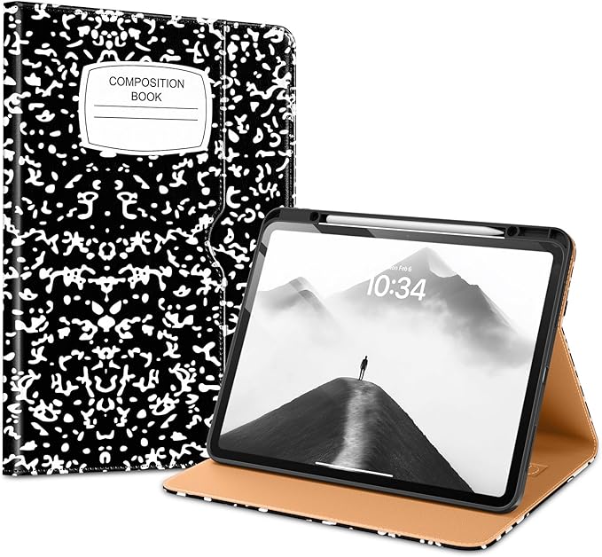 VIKESI Case for iPad Pro 13 (M4) 2024, Leather Stand Cover with Apple Pencil Holder, Auto Wake/Sleep, Multiple Viewing Angles, Built in Hand Strap & Pocket, Book
