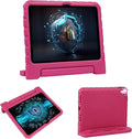 Case for iPad 11th A16/10th Generation with Pencil Holder & Handle Stand, Super Protection Kids Proof Cute EVA Cover for 11"/10.9" iPad 2025 & 2022 - Rose Red