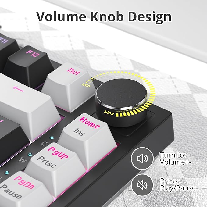 75% Mechanical Gasket Mount TKL Gaming Keyboard - Wired, Custom Hot Swappable, RGB Backlit for PC & Laptop Gamers (Black)
