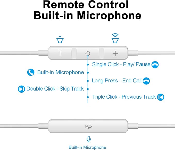 USB C Headphones Wired Type C Earphones for Samsung/Galaxy S26 S25 S24 Plus S23 S22 S21 S20 Ultra Magnetic Corded Earbuds for iPhone 15 Pro Max 16 16e 17 17e Air for Apple/Android Ear Buds White