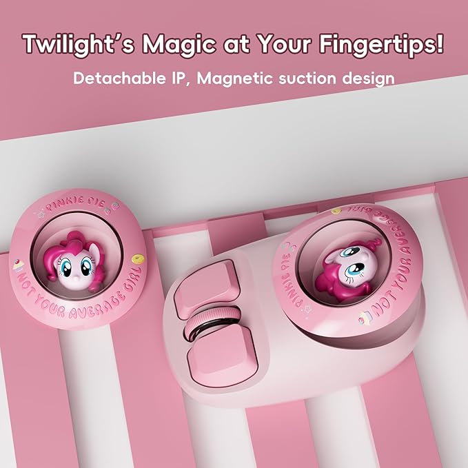 My Little Pony Wireless Mouse - Pinkie Pie Edition, 3D Character Design Silent Click Mouse with 1600 DPI, Dual-Mode (2.4GHz/Bluetooth), Ergonomic for Mac/Windows