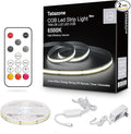 Tatazone 32.8ft 6500K White COB Led Strip Light with RF Remote, Dimmable CRI93+ Bright Daylight White COB Light Strip, Indoor Led Lights for Kitchen, Bedroom, Cabinet