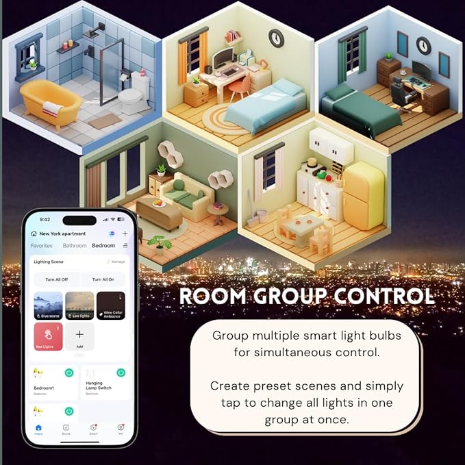 MR16 Smart LED Light Bulb, 50 Watt Equivalent, Energy Efficient 5W, GU10 Base, Dimmable, Color-Changing LED with App & Voice Control (1)