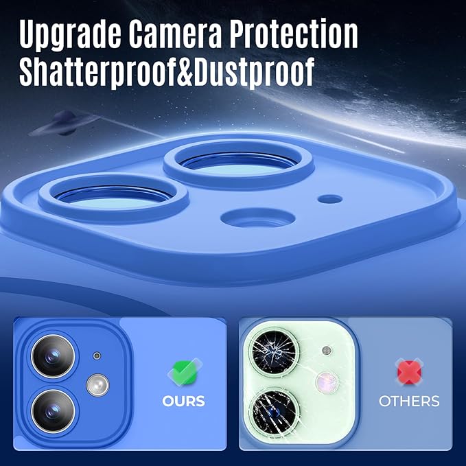 Symcele Designed for iPhone 12 Case, Compatible with MagSafe, with Privacy Screen Protectors X2, [Camera Protection] [15FT Military Drop Protection] Shockproof Phone Case, 6.1", Blue