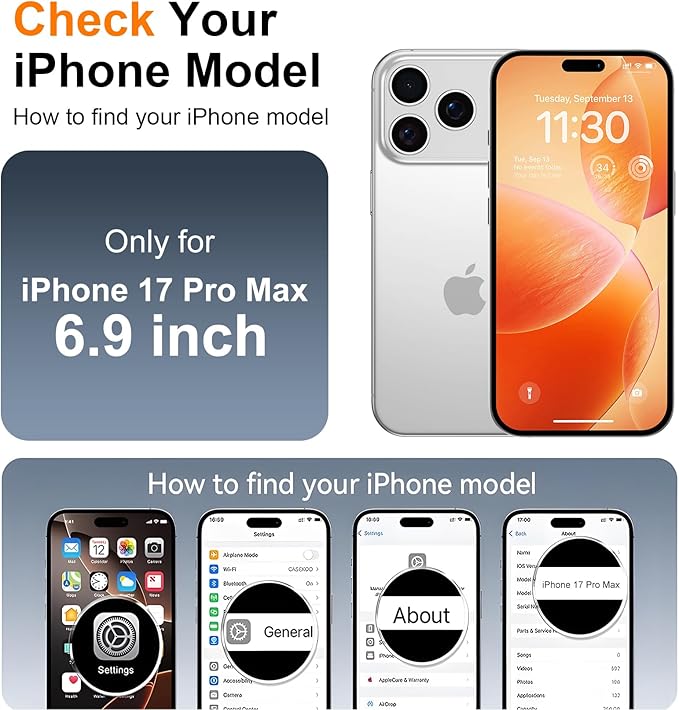 SPIDERCASE Magnetic for iPhone 17 Pro Max Case,with [3 Stand Ways] [Military Grade Drop Protection] with Invisible Stand Shockproof Slim Case for iPhone 17 Pro Max 6.9", Black