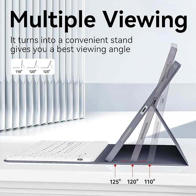 Keyboard Case for iPad Pro 11 Inch 4th Generation/Pro 3rd Gen/Pro 2nd Gen with Pencil Holder, Folio Detachable Wireless Bluetooth Keyboard & Flip Stand Case for iPad Pro 11 Inch, Purple