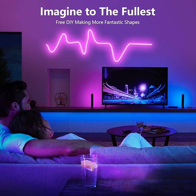 16.4FT RGB Neon Light Strip, 5V USB Led Strip Lights with Touch Controller, Flexible Neon Rope Lights for Bedroom, Party, Home Decor