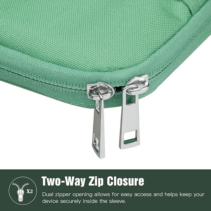 TiMOVO 9-11" Tablet Sleeve Bag for iPad 11-inch A16 2025, iPad 10.9"/10.2"| Air 11 Inch/5th/4th Gen. 10.9", Galaxy Tab A9+/A11Plus 11", Protective Bag Fit Smart Keyboard, Bodhi Green