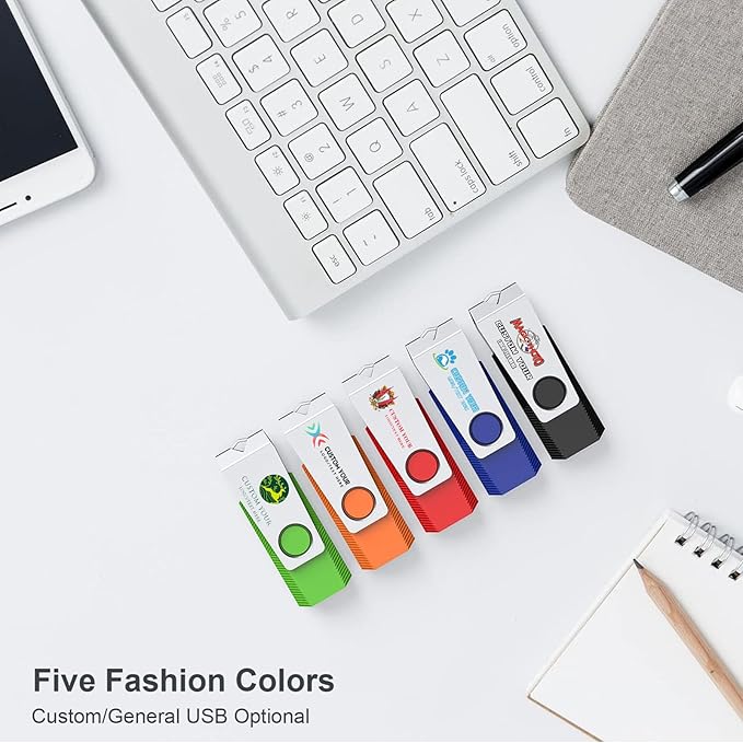 8GB Flash Drive 20 Pack, Wooolken USB 2.0 Memory Stick Thumb Drive Jump Drive USB Stick for Data Storage and Backup (Mixed Colors)