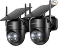 COOAU Cameras for Home Security, 2K 360° Solar Security Cameras Wireless Outdoor, Low-Light Rechargeable, Easy to Install, Surveillance Cam with AI Smart Detection,Color Night Vision,Two-way Audio