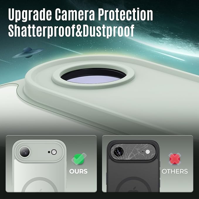 Symcele Designed for iPhone Air Case, Compatible with MagSafe, [Camera Protection] [15FT Military Drop Protection] Shockproof Translucent Matte Anti-Slip Thin Slim Phone Case, 6.5", Calke Green