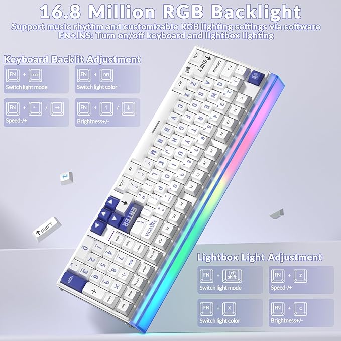 AULA Hero 99 Wired Gaming Keyboard, Hall Effect Keyboard with Rapid Trigger Mode, Hot Swappable Magnetic Switch Keyboard with Number Pad, Web Driver,RGB Backlit Mechanical Keyboard for Office PC Gamer