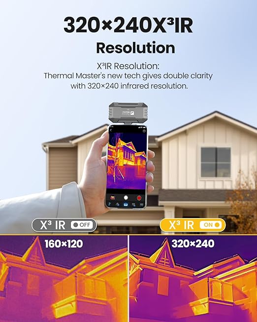 Thermal Master P1 with Type-C to Lightning Adapter, Thermal Camera for iPphone and Android