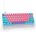 Protable 60% Percent Gaming Keyboard Mechanical, Mini Compact RGB Backlit 61 Keys Wired Office Keyboard with red Switch for Mac/Win (Zhi/red Switch)