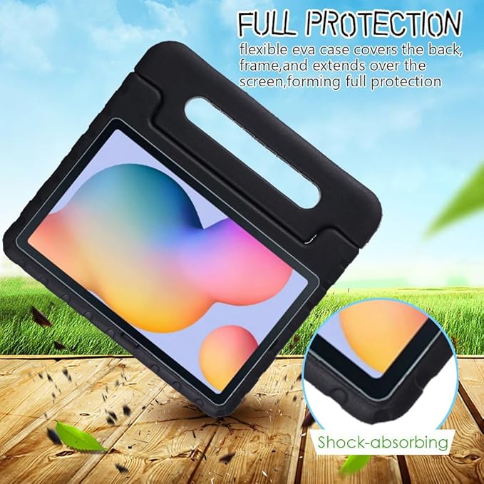 Kids Case for iPad Pro 10.5" 2017 & iPad Air 3rd Gen 10.5 inch 2019, with Rotating Handle/Stand Soft Shockproof EVA Drop Proof Lightweight Kids Girl Boy Kickstand Protective Cover,Black