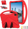 Kids Case for iPad Air 13 inch M4/M3/M2 & iPad Pro 13 inch M5/M4 (2025/2024) & iPad Pro 12.9 inch Cover 6th/5th/4th/3rd Generation (2022/2021/2020/2018) with Stand/Handle/Pencil Holder, Red