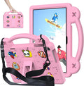 AKABEILA Compatible with Amazon Fire HD 8/HD 8 Plus (2020/2022)/Fire HD 8 2024 Tablet Case, Kids Friendly Universal Lightweight Shockproof Protective Case with Shoulder Strap & Stand Handle Pink