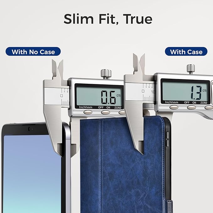 Slim Case for iPad Pro 11 Inch M5/M4 (2025/2024) A3357/A3358/A2836/A2837 with Pencil Holder,Lightweight Cover,Magnetic Closure,Multi Angle Stand,Typing Angle,Auto Sleep/Wake,Dark Blue