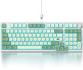 Fogruaden Wired Green Matcha Creamy Mechanical Keyboard with Number Pad, Hot Swappable RGB Gaming Keyboard with Knob, 98 Key, Custom Gasket Mount, Red Switch, NKRO 96% Keyboards for Win/Mac