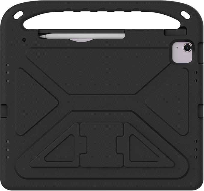 for iPad Air 11" M4 M3 M2 2026 2025 2024 Case for Kids, iPad Pro 11 Inch M5 M4 Case 2025 2024, Soft EVA Handle with Shoulder Strap Stand Cute Kids Friendly Bumper Cover, Black