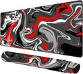 Rcege Large Mouse Pad for Desk - Gaming Mouse Pad with Stitched Edges, Anti-Slip Base for Keyboard and Mouse(Abstract Red,23.6L x 11.8W inches)
