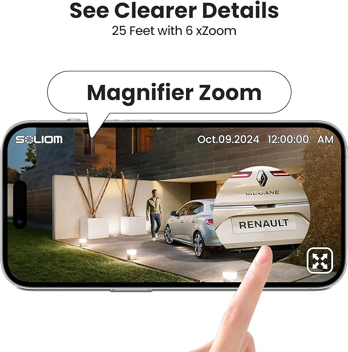 SOLIOM- True 5MP HD Security Cameras Outdoor Wireless, Add-On Camera, Solar Powered, Auto Tracking,Requires Soliombase(Excluding Soliombase), Soliombase Supports Up to 4 Cams