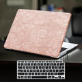 DTangLsm for MacBook Pro 14 inch Case 2026 M5, 2025 2024-2021 M4 M3 M2 M1 A3426 A3427 A3434 A3112 A3185 A3401 A2918 A2992 A2779 A2442 Pro Max, Textured Retro Leather Hard Case & Keyboard Cover, Pink