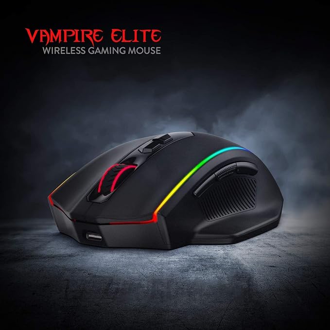 Redragon M686 Wireless Gaming Mouse, 16000 DPI Wired/Wireless Gamer Mouse with Professional Sensor, 45-Hour Reliable Power Capacity, Customizable Macro and RGB Backlight for PC/Mac/Laptop