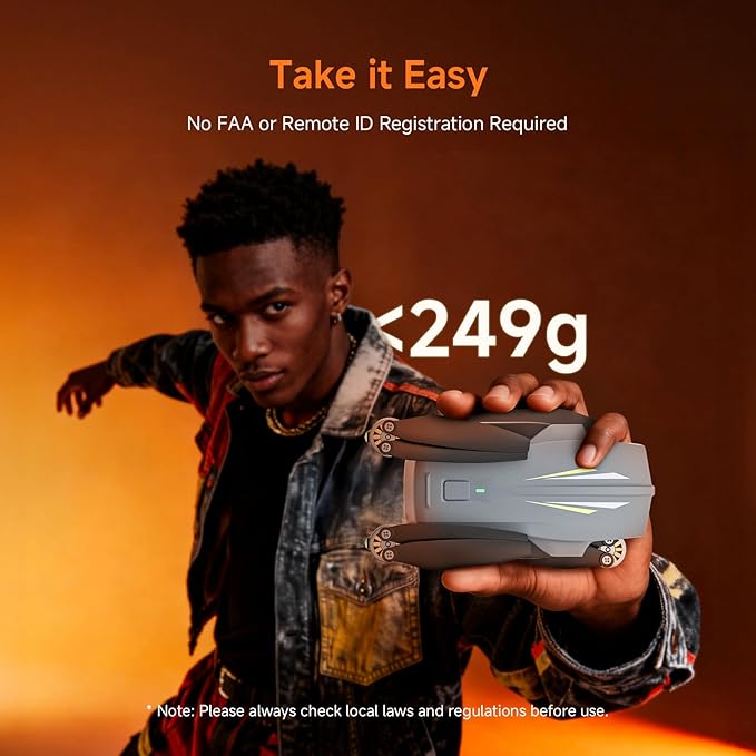 Ameta Drones with Camera for Adults 4k UHD, S20 GPS Drone for Kids and Beginners with Auto Return/50 Minutes/Brushless Motor/Altitude Hold/Beginner Mode, Cool Toys Gifts for Men Boys(Under 249g)