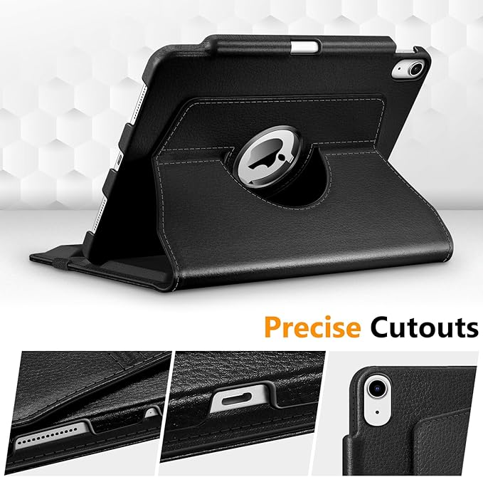 Fintie Rotating Case for iPad Air 11-inch M4/M3/M2 (2026/2025/2024), iPad Air 5th (2022) / 4th Generation 10.9 Inch - 360 Degree Rotating Protective Stand Cover with Pencil Holder, Black