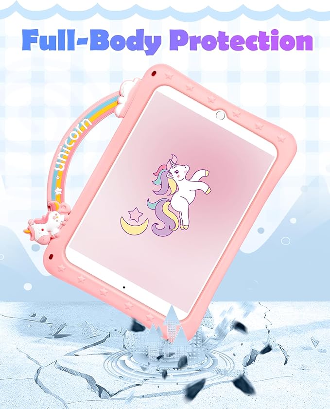 Wazzasoft for iPad Air 3rd Generation Case 2019, for iPad Pro 10.5 Inch Case 2017 - Girls Cute Girly Cartoon Kawaii Design Cover with Rotating Stand & Strap Silicone Funda for iPad Pro 10.5"/Air 3rd