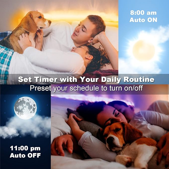 DAYBETTER Led Lights for Bedroom 100 ft, Led Strip Lights, Led Light Strips with Remote and App Control, Music Sync RGB Color Changing Led Lights for Room Decoration