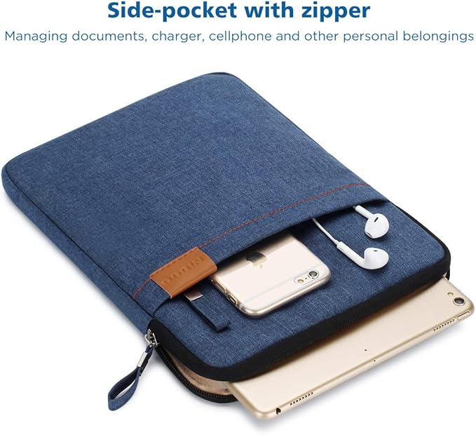 NIDOO Tablet Sleeve Protective Bag 8 inch for 8.3" iPad mini 6/7.9" iPad mini 5/8" Lenovo Tab M8 Gen / 8.7" Galaxy Tab A7 / 8" Huawei MatePad T 8 Water Repellent Vertical Laptop Case Pouch, Blue
