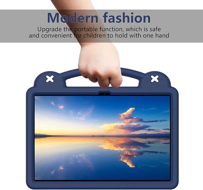 AKABEILA Compatible with Samsung Galaxy Tab S11 X730/X736 2025 11 inch Tablet Case, Kids Friendly Universal Lightweight Shockproof Protective Case with Shoulder Strap & Stand Handle Navy Blue