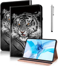 Case for iPad mini 7 2024 (A17 Pro) / Mini 6 2021, Mini 7th/6th Generation Case 8.3 inch, Multi-Angle Viewing Premium PU Leather Cover with Card Slot - Black Tiger