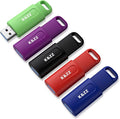 K&ZZ 32 GB Flash Drive 5 Pack USB Flash Drives 32GB USB 3.0 Drive Retractable Thumb Drive Memory Stick Jump Drives Multipack 32G 3.0 (5 Colors: Black Red Blue Green Purple)