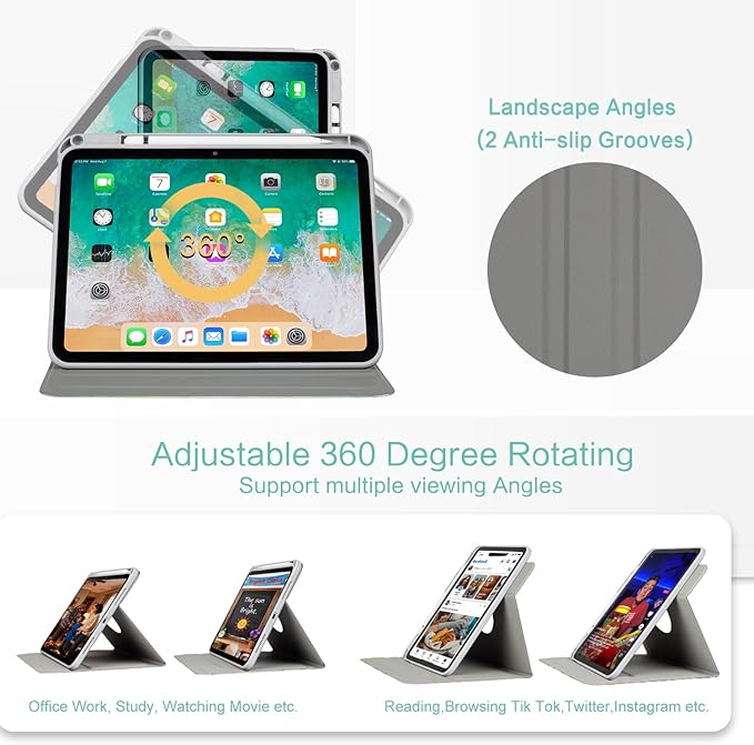 for iPad Air 11 Inch Case M4/M3/M2 2026, 360 Degree Rotating for iPad Air 5Th/4Th Gen Cases 10.9-inch,for iPad Pro 11 Inch Case 4Th/3Rd/2Nd/1St Generation Pencil Holder, Oil Painting Flower