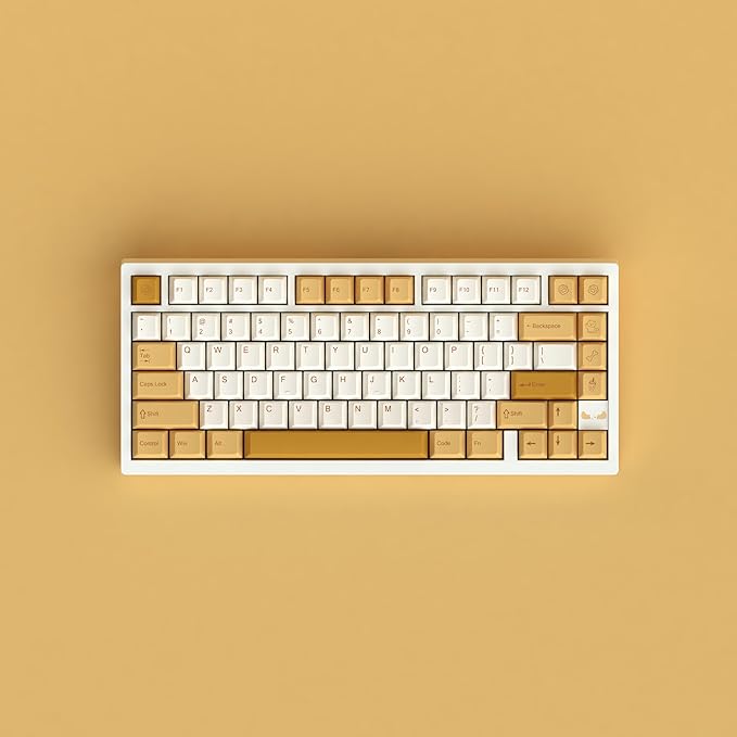 Cute Shiba Inu PBT Keycaps Set - Cherry Profile Animal Dog Keycaps for 60/65/75% Gaming Keyboard, No Backlight, Custom with Key Puller