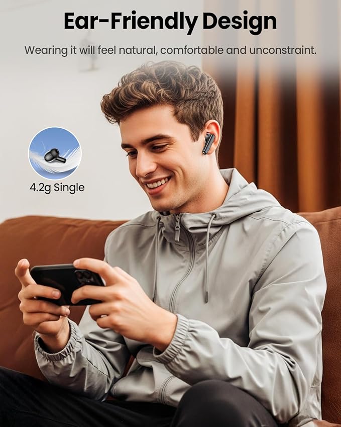 ZIUTY Wireless Earbuds Bluetooth Headphones, ANC/ENC Noise Cancelling, Ear Buds with Multifuntional Touch Screen, 40H Stereo Sound for Sports, IPX7 Clear Calls, 5 EQ for iOS Android (Obsidian)