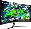 SANSUI 27 Inch 280Hz Curved Gaming Monitor,WQHD 280Hz / HD 400Hz Dual Mode,1500R Curved Computer Monitor, HDR400 135% sRGB 5000:1 Contrast Ratio, PIP/PBP,OD 1ms AI Crosshair,HDMI2.1 * 2, DP1.4,VESA