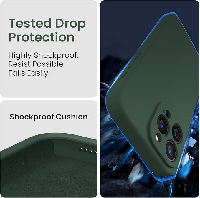 FireNova Designed for iPhone 16 Pro Max Case, Silicone Upgraded [Camera Protection] Phone Case, Soft Anti-Scratch Microfiber Lining Inside, 2024, Alpine Green