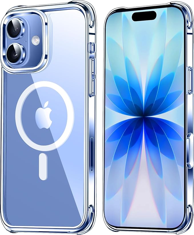 Mkeke Magnetic Clear Case for iPhone 17, Compatible with MagSafe, Military-Grade Protection, Phone Bumper 6.3 inch 2025
